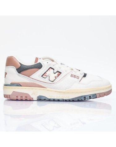 [해외직구] 26 FW 550 디스트레스트 판넬 스니커즈 화이트 BB550VGC