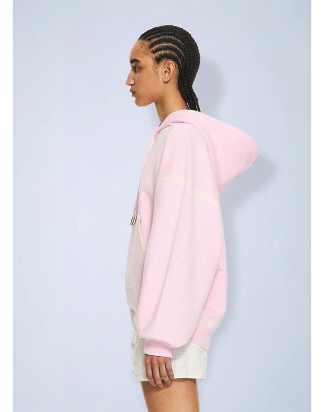 오프화이트 [해외직구] 26 FW 오프화이트 여성 Spray Off Stamp Over Hoodie ofw0264027pnk 착용컷
