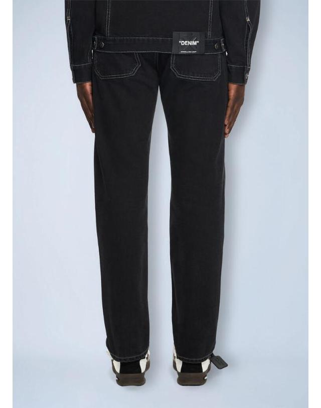 오프화이트 [해외직구] 26 FW 오프화이트 남성 Half Arrow Tapered Jeans ofw0164198blk 착용컷