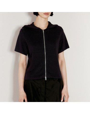 [해외직구] 26 FW 아워레가시 투웨이 집업 니트 후드 스웨터 블랙 W2243KW Wisconsin Refined Linen