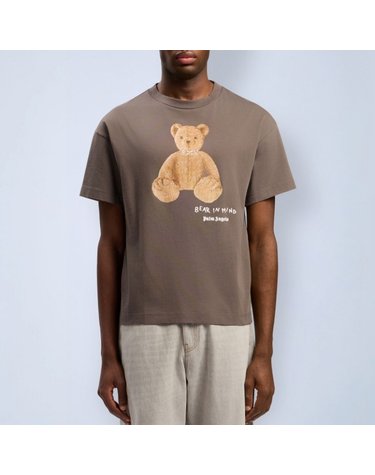 [해외직구] 26 FW 팜엔젤스 Bear In Mind 베어 그래픽 프린트 반팔 티셔츠 그레이 PMAA109F25JER00A0760