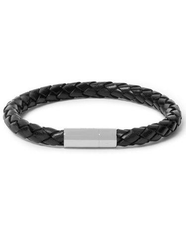 [해외직구] 26 FW 폴스미스 마그네틱 클로즈 브레이디드 레더 브레이슬릿 블랙 ARXC BRAC PLAIT