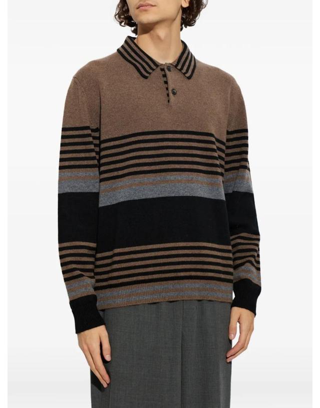 폴스미스 [해외직구] 26 FW 폴스미스 light brown Stripe cashmere polo sweater M1R994ZW03255 TP459366561 착용컷