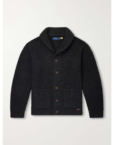 [해외직구] 26 FW 폴로 랄프 로렌 블랙 숄 칼라 골지 니트 가디건 TP582207130