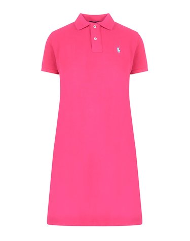 [해외직구] 26SS 폴로 랄프 로렌 미디 폴로 드레스 with a 클래식 칼라, three button placket, 앤 자수 로고 on the 체스트  211799490011 TP576336011