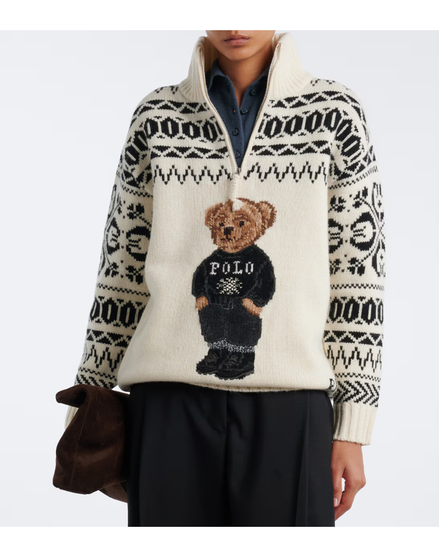 폴로 랄프로렌 [해외직구] 26 FW 폴로 랄프로렌 Polo Bear 울 캐시미어 스웨터 TP581852095 착용컷