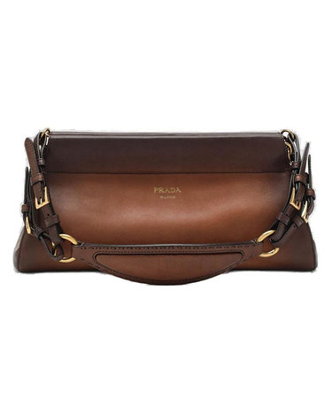 [해외직구] 26 FW Prada Enchaine 앙샤네 미디엄 브라운 숄더백 1BC262VSOO2HMZ