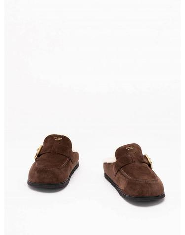 [해외직구] 26FW 프라다 Suede 앤 시어링 뮬 1R548OJFTFZF10F0003 TP580631857