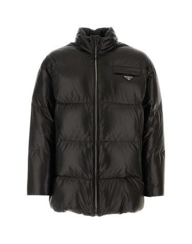 [해외직구] 25FW 프라다 블랙 나파 레더 다운 자켓 UPS559JHIF0002 TP572880847