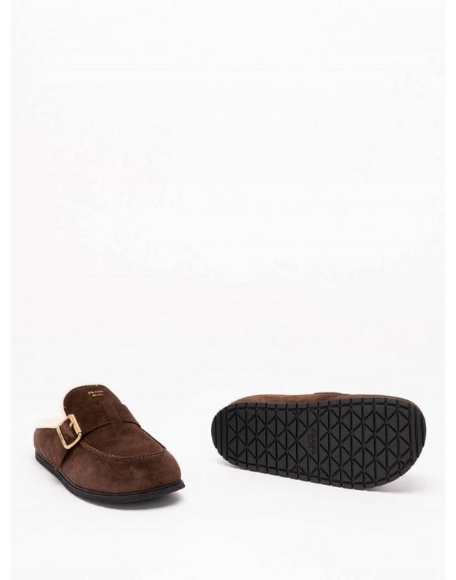프라다 [해외직구] 26FW 프라다 Suede 앤 시어링 뮬 1R548OJFTFZF10F0003 TP580631857 착용컷
