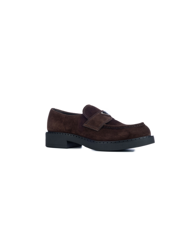 프라다 [해외직구] 26FW 프라다 브라운 suede Chocolate 로퍼 2DE127FG000103F0003 TP575165318 착용컷