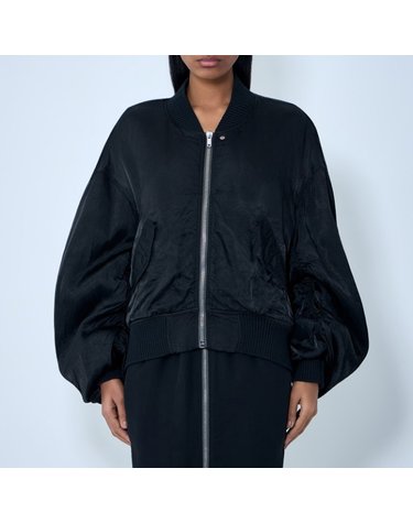 [해외직구] 26 FW 릭오우네스 스탠드 리브드 칼라 오버핏 봄버 자켓 블랙 RP01F6744 N 09