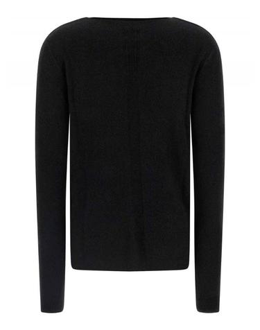 [해외직구] 26SS 릭오웬스 블랙 스웨터 with 디스트레스드 이펙트 앤 컷 아웃 디테일 on the 프론트 in Alpaca 블렌드 워먼 RP02E4601KGRIDP09 TP580140697