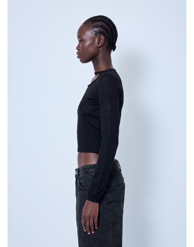 릭오웬스 [해외직구] 26 FW 릭오웬스 여성 컷아웃 크롭 풀 탑 ric0265032blk 착용컷