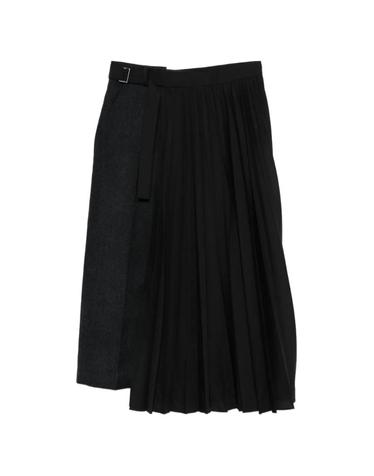 [해외직구] 26 FW 사카이 더블 페이스 헤링본 플리츠 맥시 스커트 2608766 TP459141327