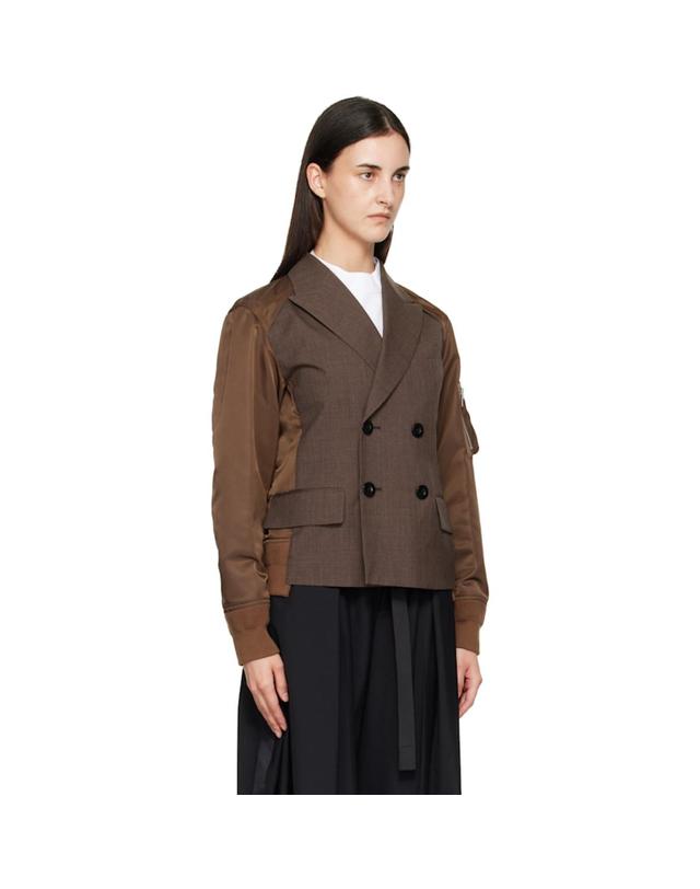 사카이 [해외직구] 26 FW 사카이 브라운 수팅 나일론 트윌 블레이저 262445F063003 착용컷