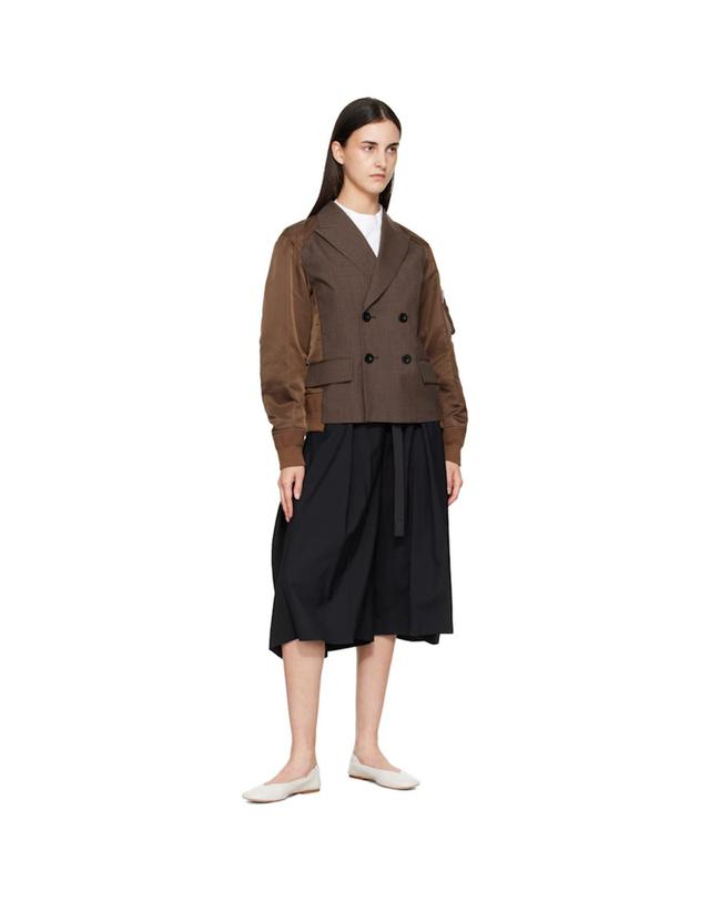 사카이 [해외직구] 26 FW 사카이 브라운 수팅 나일론 트윌 블레이저 262445F063003 착용컷