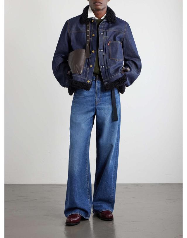 사카이 [해외직구] 26 FW 사카이 블루 리바이스 플러시 트리밍 데님 재킷 TP581942596 착용컷