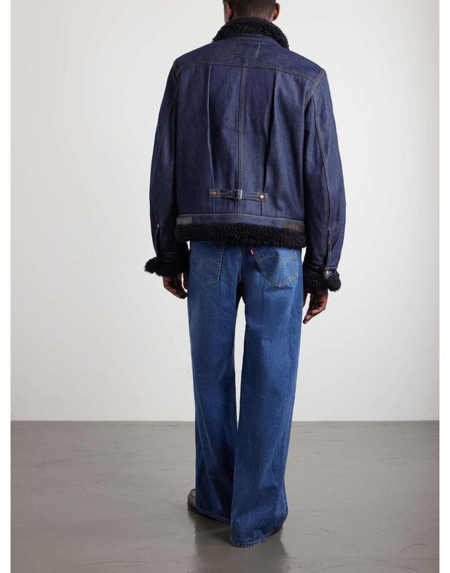 사카이 [해외직구] 26 FW 사카이 블루 리바이스 플러시 트리밍 데님 재킷 TP581942596 착용컷