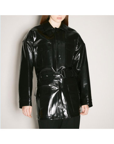 [해외직구] 26 FW 생로랑 Saharienne 사하리엔느 코팅 자켓 블랙 801536 Y6I90 1836