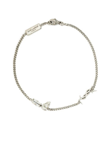 [해외직구] 생로랑 브레이스렛 Opyum with 라인스톤 앤 참 in Silver 황동 for 맨 692489Y15268368 TP573080698