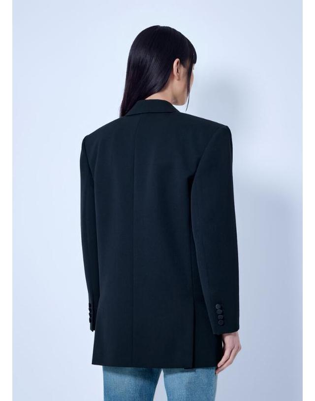 생 로랑 [해외직구] 26 FW 생로랑 여성 Double Breasted Blazer with Satin Lapels A003I9 Y7E63 1000 TP878334429 착용컷