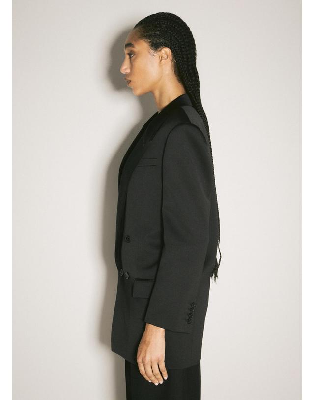 생 로랑 [해외직구] 26 FW 생로랑 여성 실크 턱시도 블레이저 sla0257009blk 착용컷