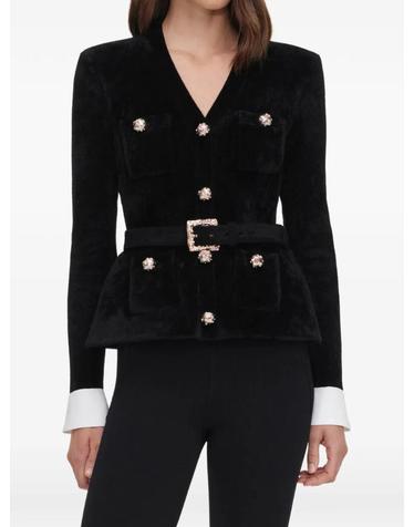 [해외직구] 26 FW 셀프포트레이트 블랙 셔닐 니트 탑 AW26099TAB TP456665860