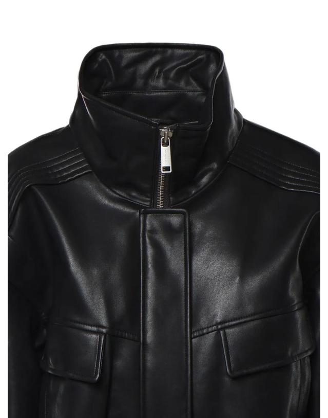 셀프 포트레이트 [해외직구] 26 FW 셀프포트레이트 스탠드 업 칼라 레더 재킷 AW26120JB TP457769340 착용컷