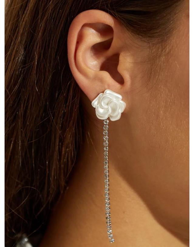 셀프 포트레이트 [해외직구] 26 FW 셀프포트레이트 crystal embellished floral motif earrings AW26616ESL TP458649129 착용컷