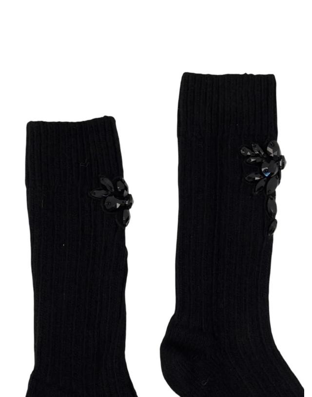 시몬로샤 시몬 로샤 [해외직구] 26 FW 시몬 로샤 crystal embellished chunky knit socks SOCK76B0 TP459217652 착용컷