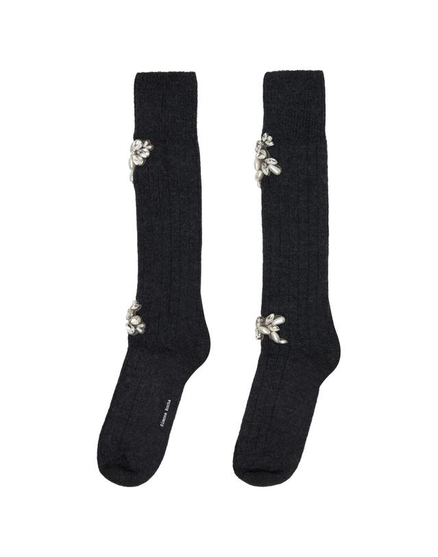 시몬로샤 시몬 로샤 [해외직구] 시몬 로샤 jewel embellished ribbed socks 12317328572680 TP725754615 착용컷