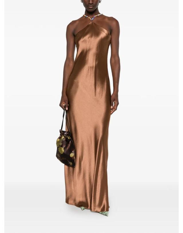 스타우드 [해외직구] 26 FW 스타우드 Cadene beaded strap satin finish maxi dress R26F2213SA TP459390653 착용컷