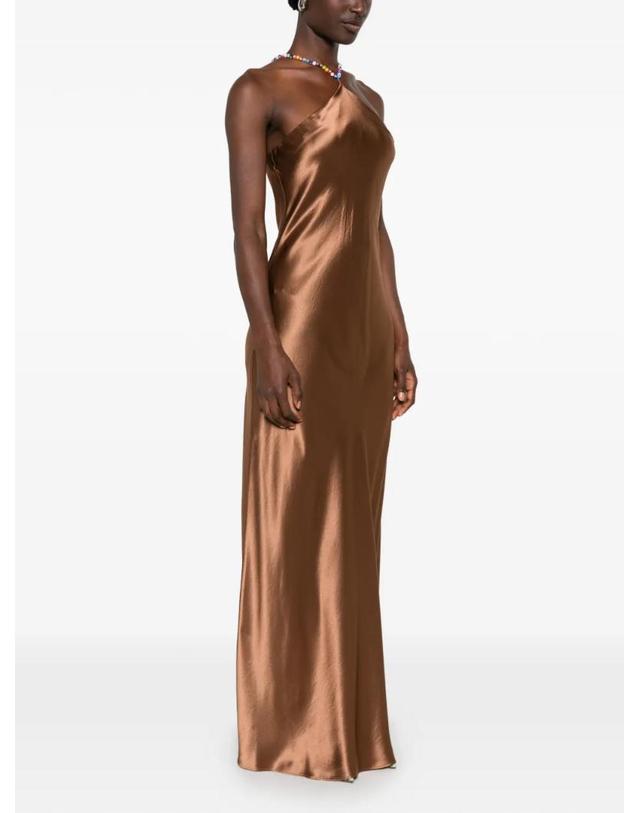 스타우드 [해외직구] 26 FW 스타우드 Cadene beaded strap satin finish maxi dress R26F2213SA TP459390653 착용컷