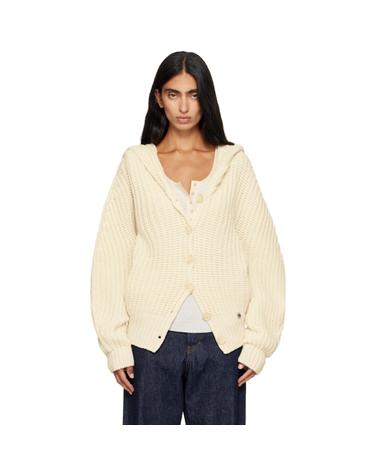 [해외직구] 26 FW Stella McCartney 베이지 청키 골지 후드 가디건 262471F095000