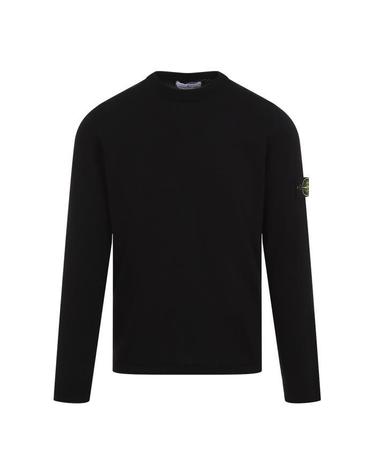 [해외직구] 26 FW 스톤 아일랜드 로고 패치 크루넥라인 롱슬리브 스웨터 블랙 K1S155100062S00B9