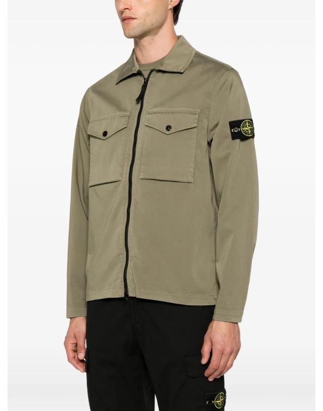 스톤아일랜드 [해외직구] 26 FW 스톤아일랜드 로고 패치 집업 코튼 셔츠 L2S151200010S0012 TP455856445 착용컷