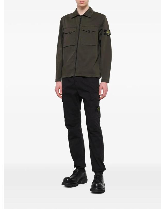 스톤아일랜드 [해외직구] 26 FW 스톤아일랜드 스트레치 오가닉 코튼 새틴 셔츠 L2S151200010S0012 TP457200538 착용컷
