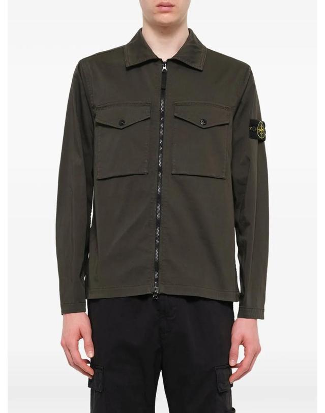 스톤아일랜드 [해외직구] 26 FW 스톤아일랜드 스트레치 오가닉 코튼 새틴 셔츠 L2S151200010S0012 TP457200538 착용컷