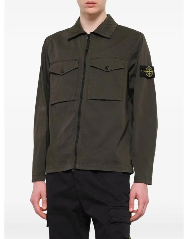 스톤아일랜드 [해외직구] 26 FW 스톤아일랜드 스트레치 오가닉 코튼 새틴 셔츠 L2S151200010S0012 TP457200538 착용컷
