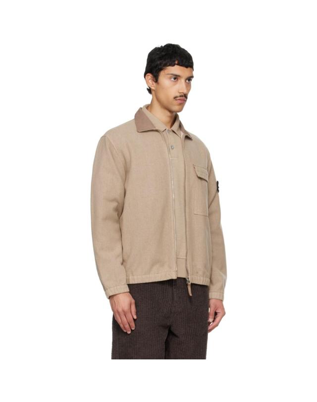 스톤아일랜드 [해외직구] 26 FW 스톤아일랜드 베이지 1200033 울 나일론 플란넬 재킷 262828M192012 착용컷