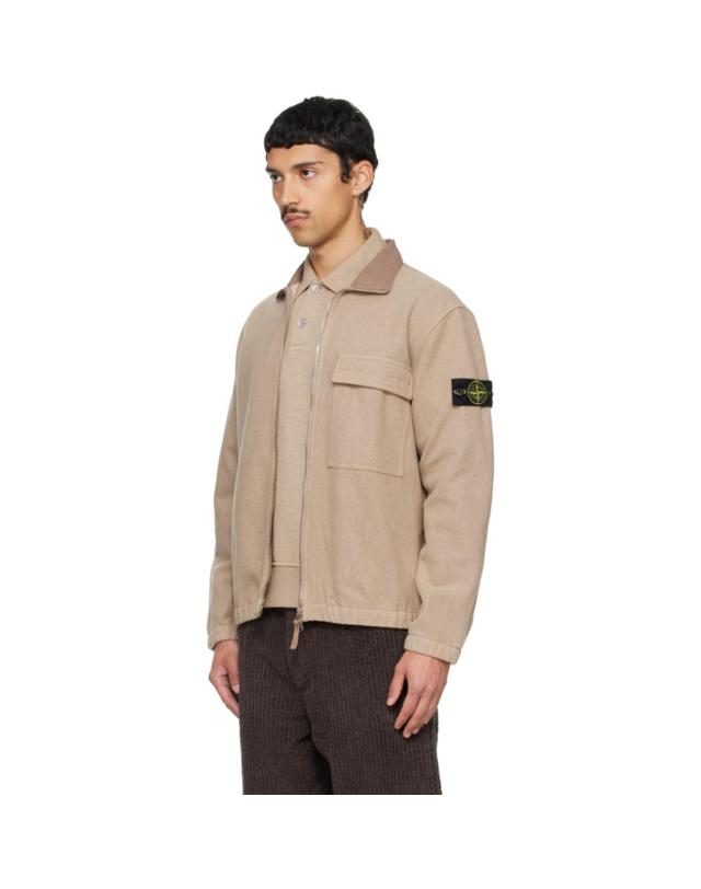 스톤아일랜드 [해외직구] 26 FW 스톤아일랜드 베이지 1200033 울 나일론 플란넬 재킷 262828M192012 착용컷