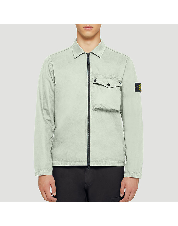 STONE ISLAND [해외] 26 SS 스톤 아일랜드 콤파스 와펜 트리버튼 포켓 집업 셔츠 자켓 그린 7415117WN V0152