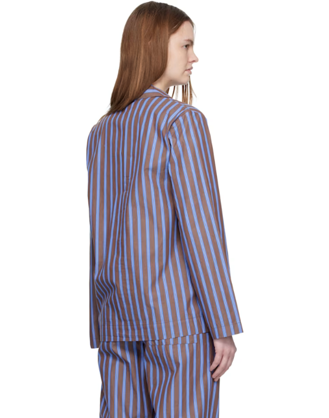 테클라 [해외직구] 테클라 브라운 블루 포플린 파자마 셔츠 PPL LSHIRT 416 TP872131365 착용컷