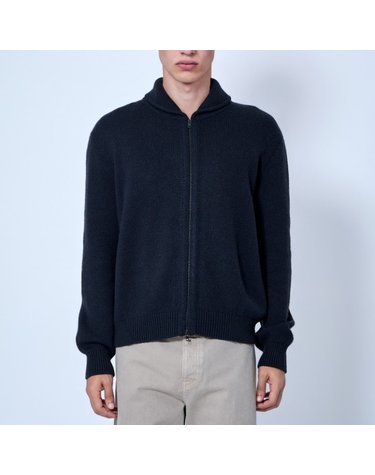 [해외직구] 26 FW 더로우 버팔로 울 블랜드 집업 니트 가디건 R001249 Y1037 BLK
