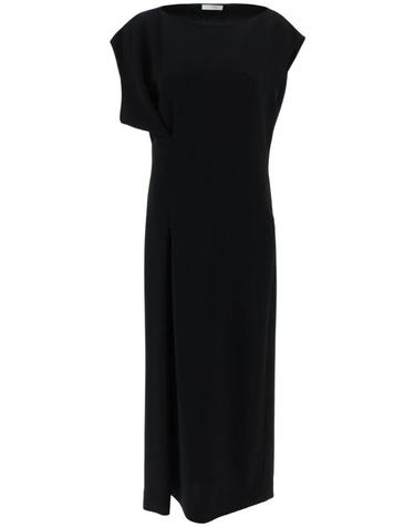 [해외직구] 25SS 더 로우 Blathine 롱 Asymetric 블랙 드레스 with Concealed 집 클로저 in Triacetate 블렌드 워먼 6974W1968BLK TP580043199