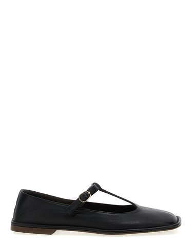 [해외직구] 26SS 더 로우 스퀘어 T 스트랩 ballet 플랫 F1599SL3BLK TP577407536