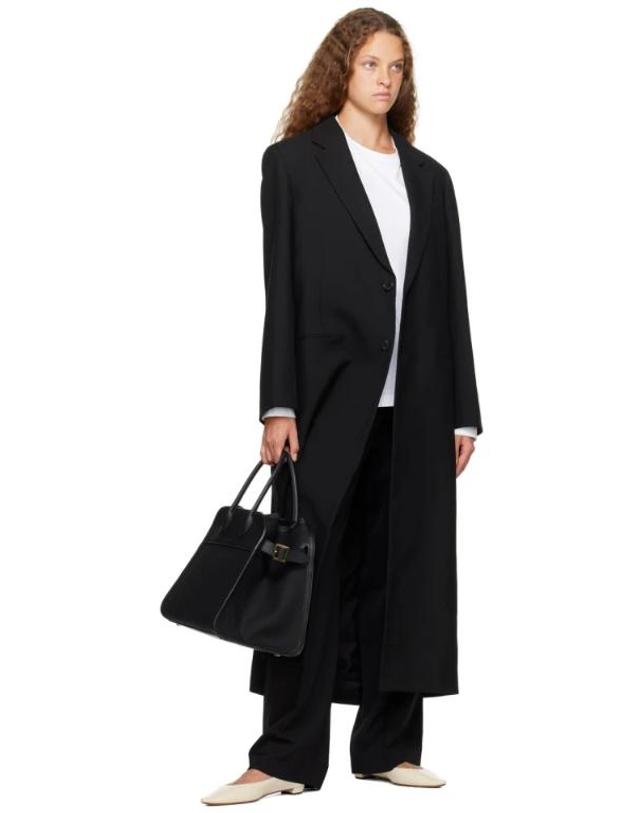 더 로우 더로우 [해외직구] 26 FW 더로우 블랙 이고르 슬랙스 232359F087006 착용컷