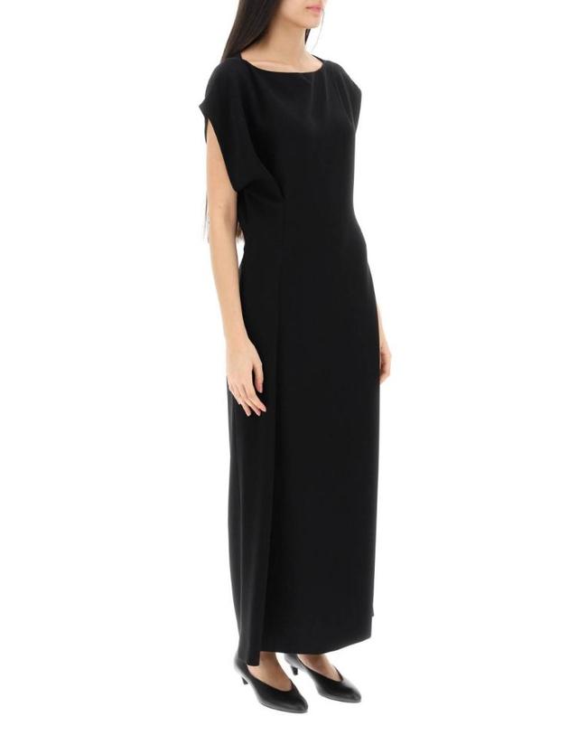 더로우 [해외직구] 25SS 더 로우 Blathine 롱 Asymetric 블랙 드레스 with Concealed 집 클로저 in Triacetate 블렌드 워먼 6974W1968BLK TP580043199 착용컷