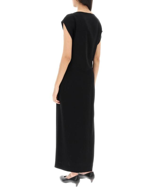 더로우 [해외직구] 25SS 더 로우 Blathine 롱 Asymetric 블랙 드레스 with Concealed 집 클로저 in Triacetate 블렌드 워먼 6974W1968BLK TP580043199 착용컷